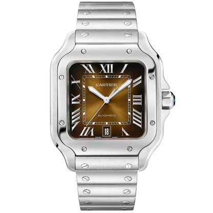 Santos de CT Large Brown Dial Automatic Bracelet/Strap Watch