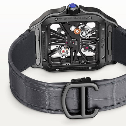 Santos de CT Large Skeleton Black ADLC Men’s Watch