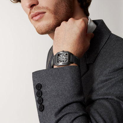 Santos de CT Large Skeleton Black ADLC Men’s Watch