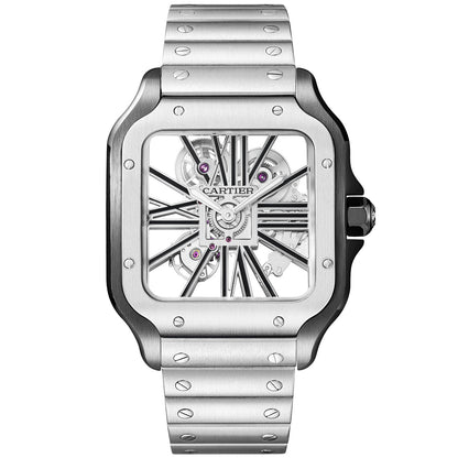 Santos de CT Large Skeleton Steel & Black ADLC Watch