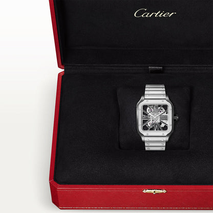 Santos de CT Large Skeleton Steel & Black ADLC Watch