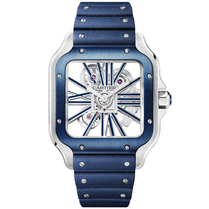 Santos de CT Large Skeleton/Blue Dial Men’s Watch