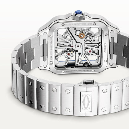 Santos de CT Large Skeleton/Blue Dial Men’s Watch