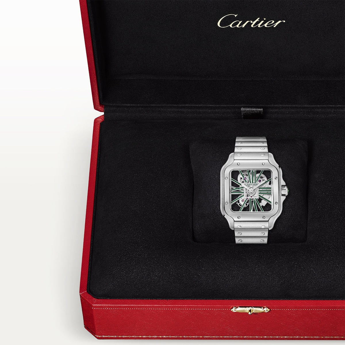 Santos de CT Large Skeleton/Green Dial Men’s Watch