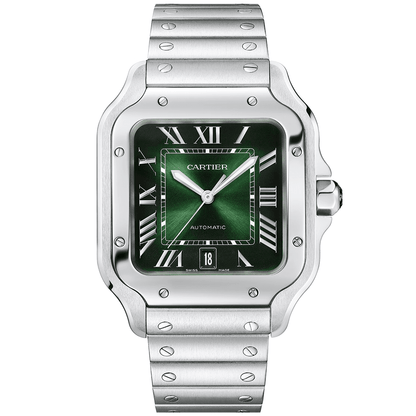 Santos de CT Large Smoky Green Dial Automatic Bracelet/Strap Watch