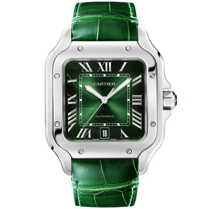 Santos de CT Large Smoky Green Dial Automatic Bracelet/Strap Watch