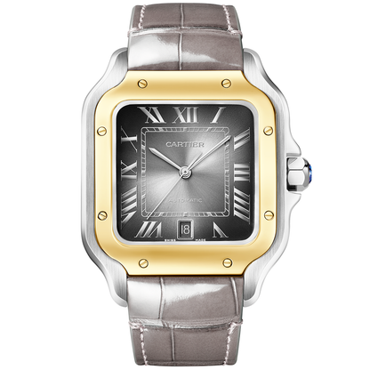 Santos de CT Large Two-Tone Grey Dial Bracelet/Strap Watch