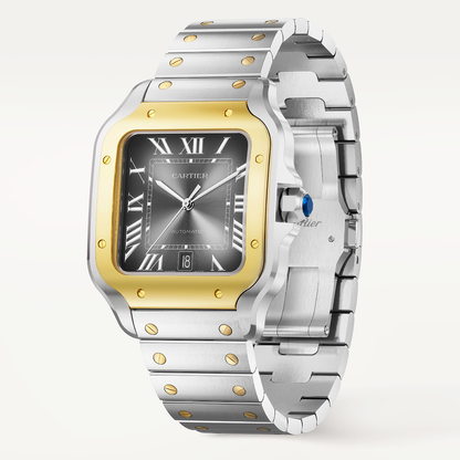 Santos de CT Large Two-Tone Grey Dial Bracelet/Strap Watch