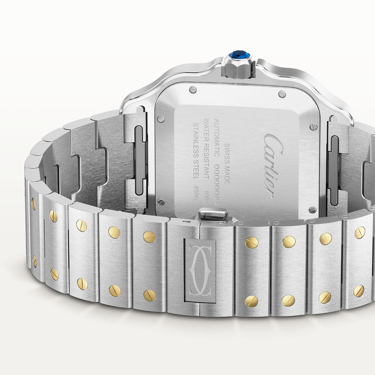 Santos de CT Large Two-Tone Grey Dial Bracelet/Strap Watch