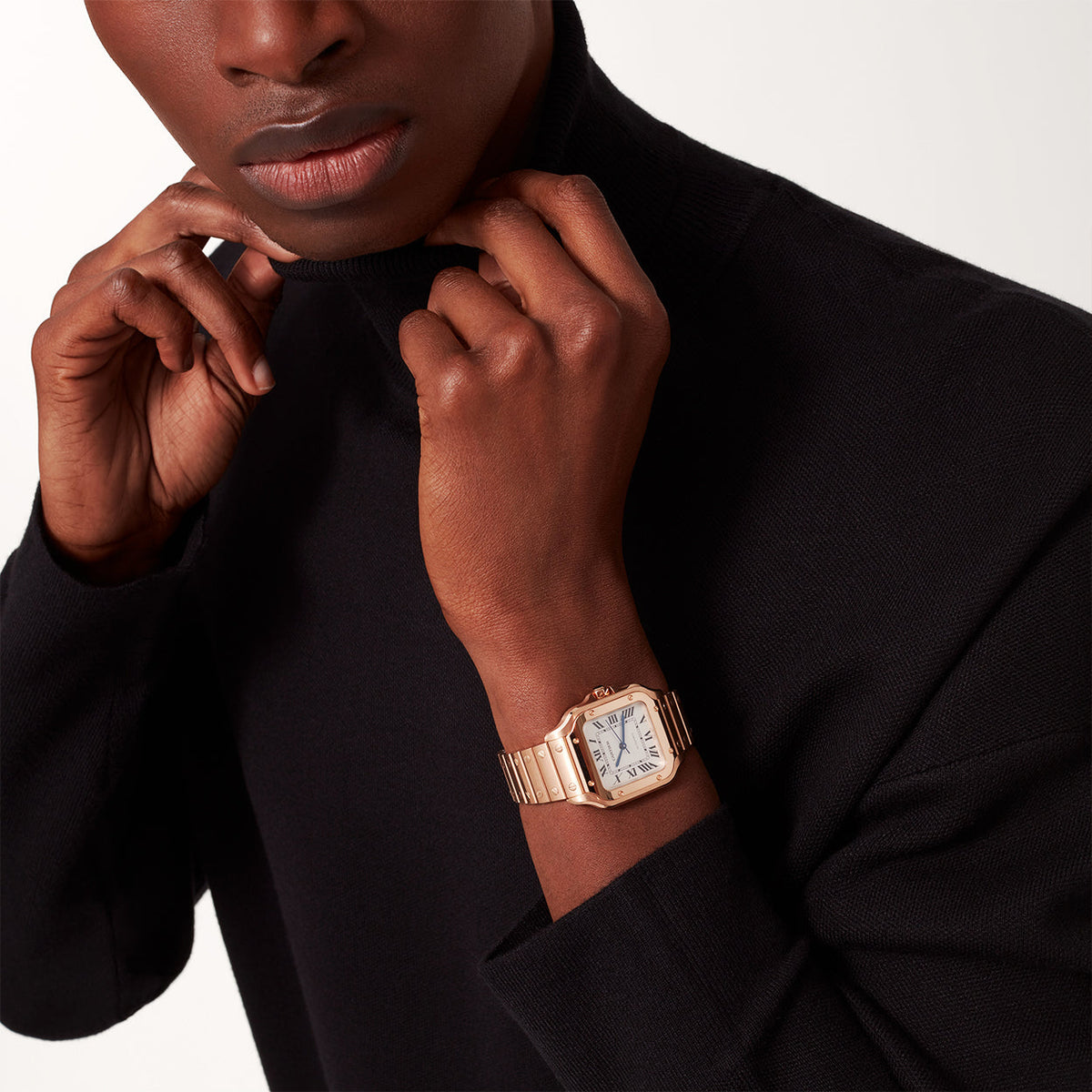 Santos de CT Medium Automatic 18ct Rose Gold Bracelet Watch