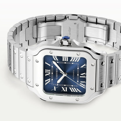 Santos de CT Medium Blue Dial Automatic Bracelet/Strap Watch