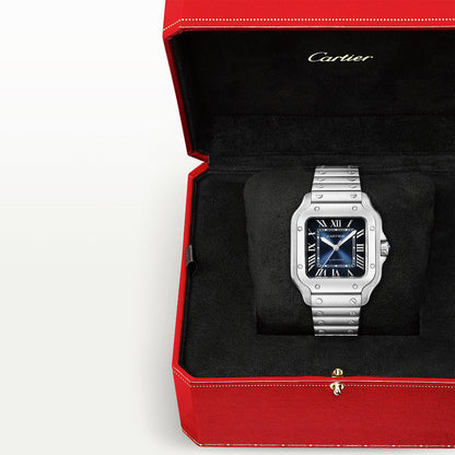 Santos de CT Medium Blue Dial Automatic Bracelet/Strap Watch
