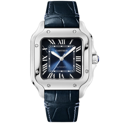 Santos de CT Medium Blue Dial Automatic Bracelet/Strap Watch