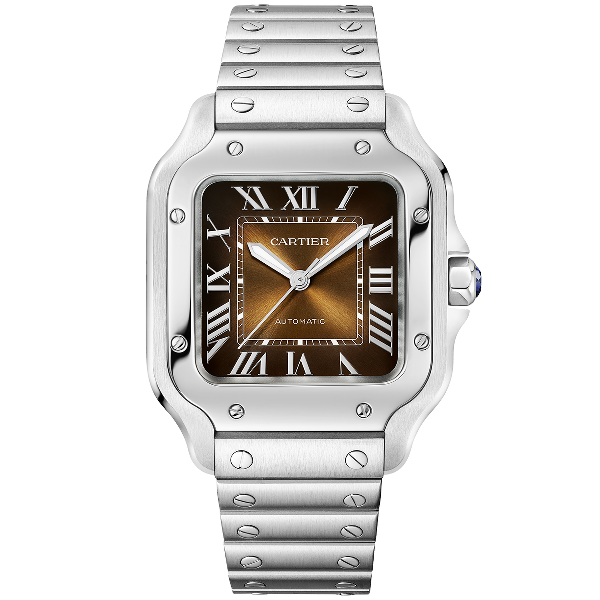 Santos de CT Medium Brown Dial Automatic Bracelet/Strap Watch