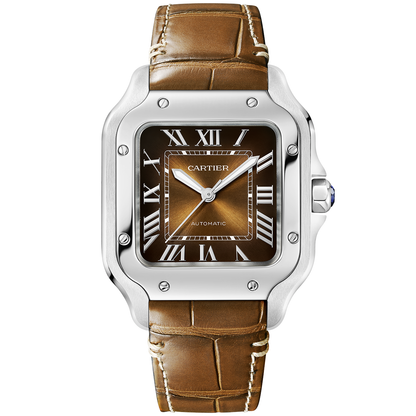Santos de CT Medium Brown Dial Automatic Bracelet/Strap Watch