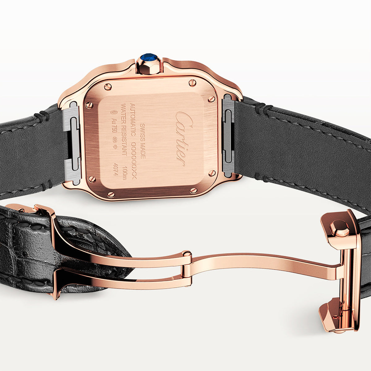 Santos de CT Medium Diamond Set Automatic 18ct Rose Gold Watch