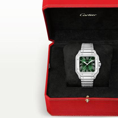 Santos de CT Medium Smoky Green Dial Automatic Bracelet/Strap Watch