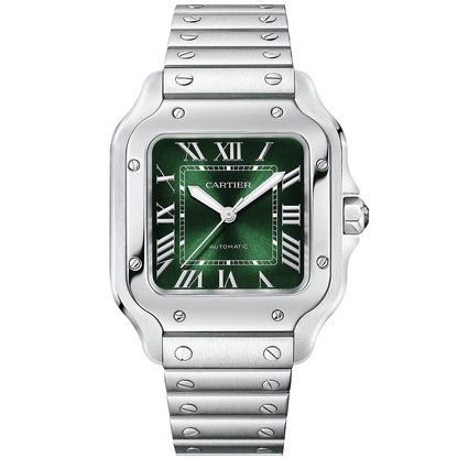 Santos de CT Medium Smoky Green Dial Automatic Bracelet/Strap Watch