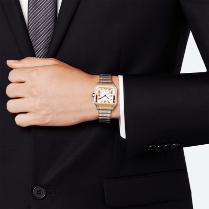 Santos de CT Medium Steel & 18ct Yellow Gold Bracelet/Strap Watch