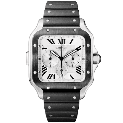 Santos de CT XL Chronograph Rubber/Leather Strap Watch