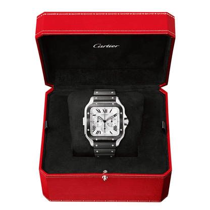 Santos de CT XL Chronograph Rubber/Leather Strap Watch