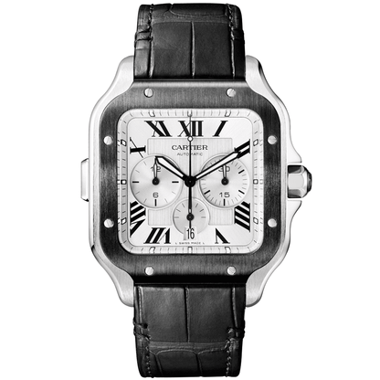 Santos de CT XL Chronograph Rubber/Leather Strap Watch
