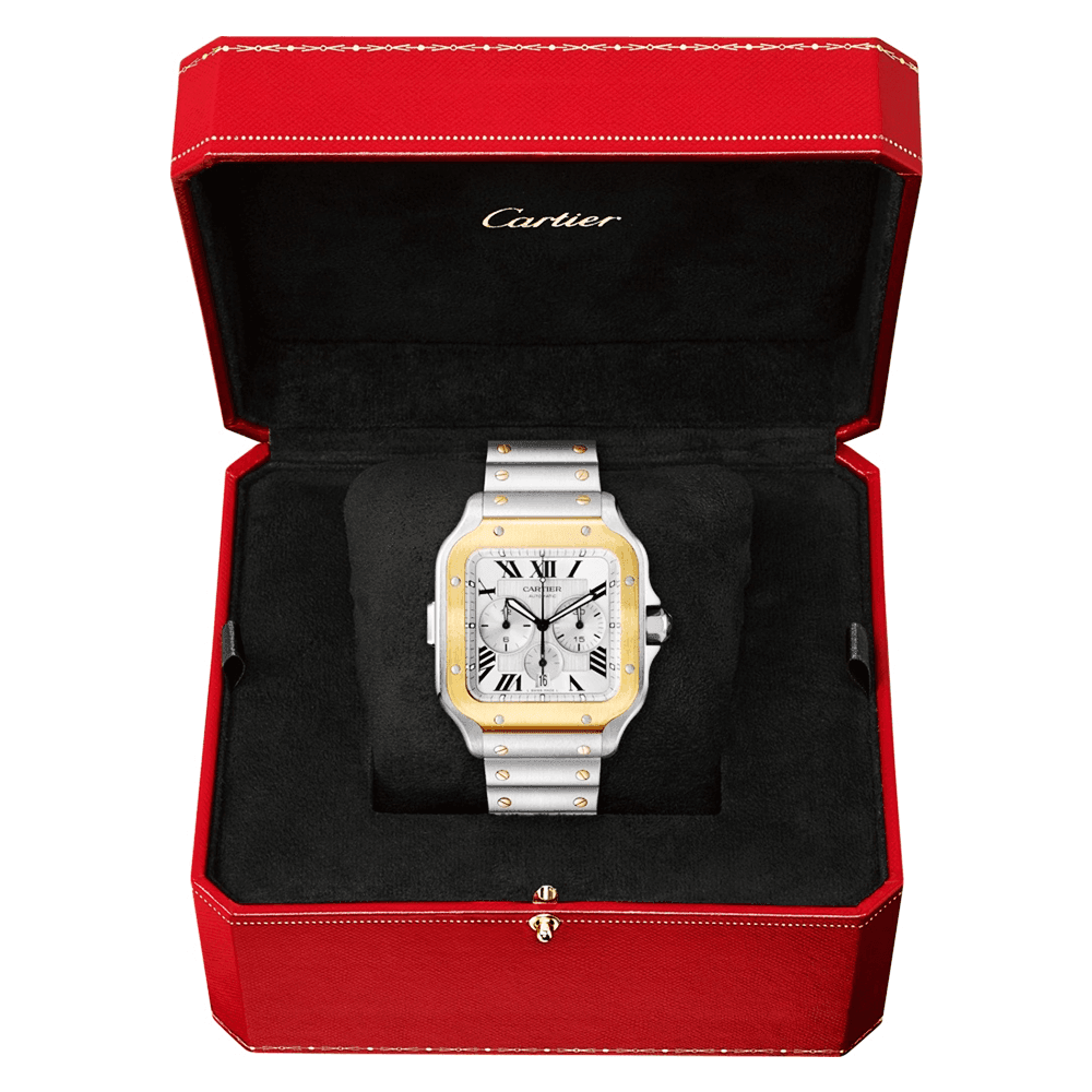 Santos de CT XL Chronograph Steel & 18ct Yellow Gold Watch