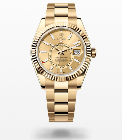 Sky Dweller Blue Dial 18K White Gold Bezel Steel Jubilee Men’s Watch 326934