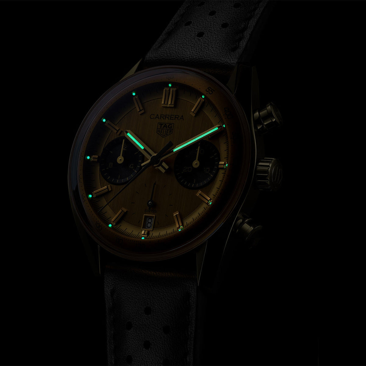 TH Carrera Chronograph Solid Gold 39mm
