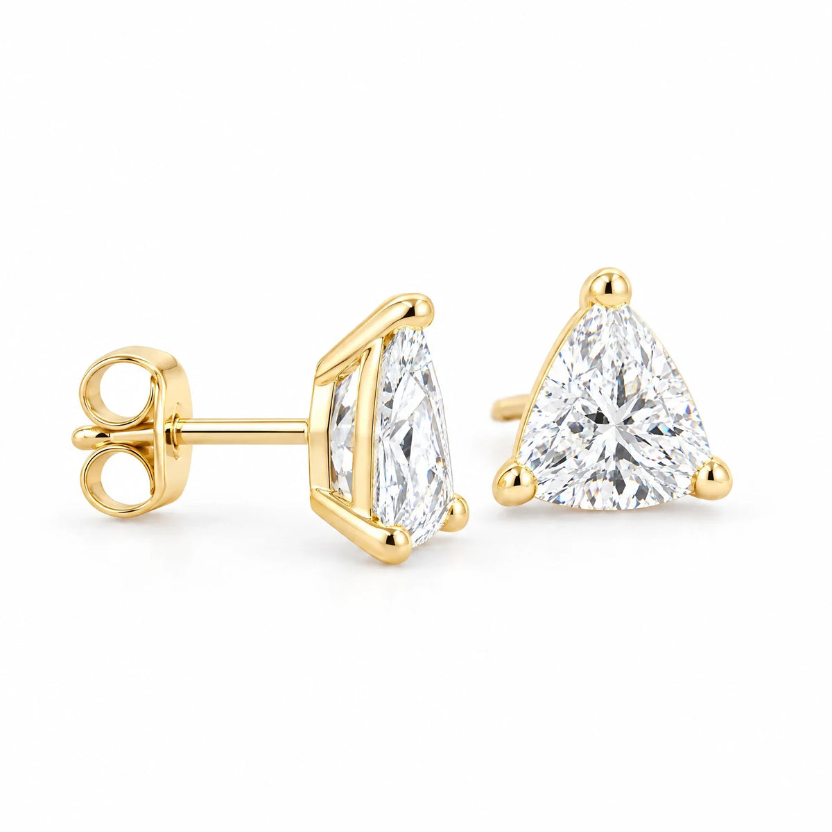 Trinity 18K Gold Plated 925 Sterling Silver Cubic Zirconia Earrings