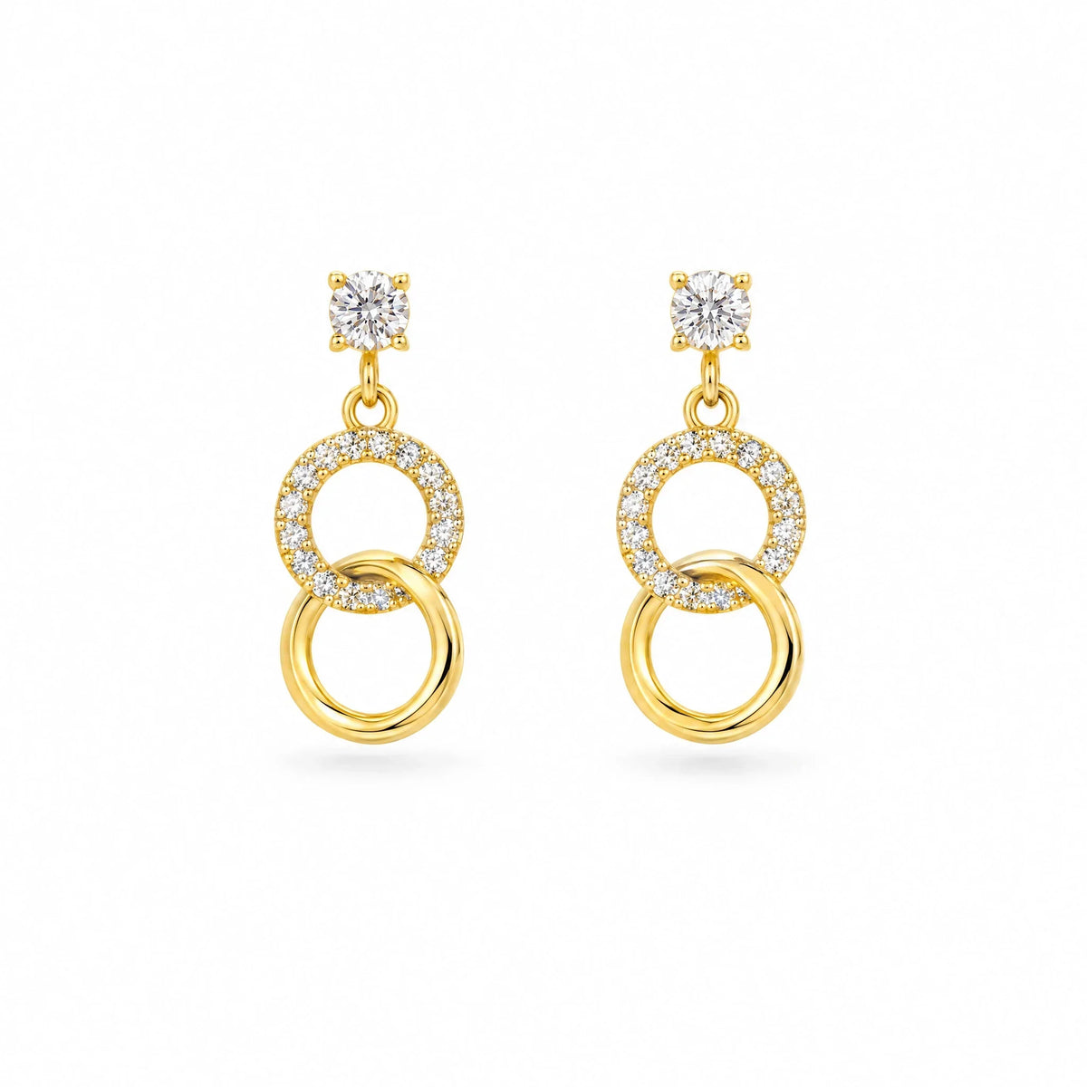 Unita 18K Gold Plated 925 Sterling Silver Cubic Zirconia Earrings