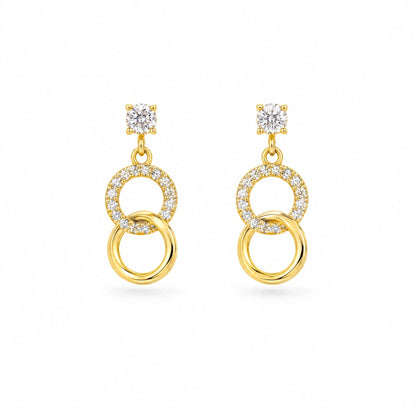Unita 18K Gold Plated 925 Sterling Silver Cubic Zirconia Earrings
