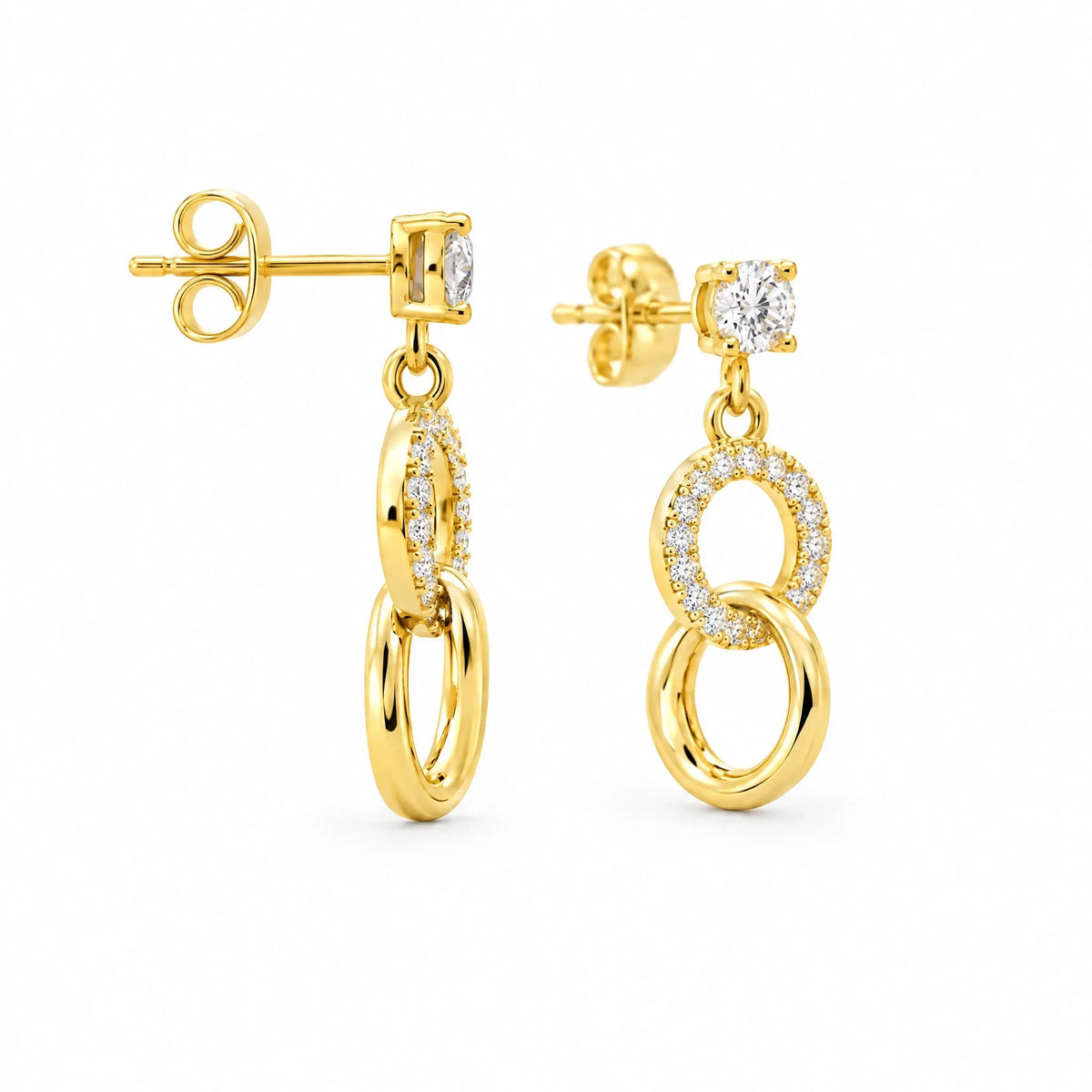 Unita 18K Gold Plated 925 Sterling Silver Cubic Zirconia Earrings
