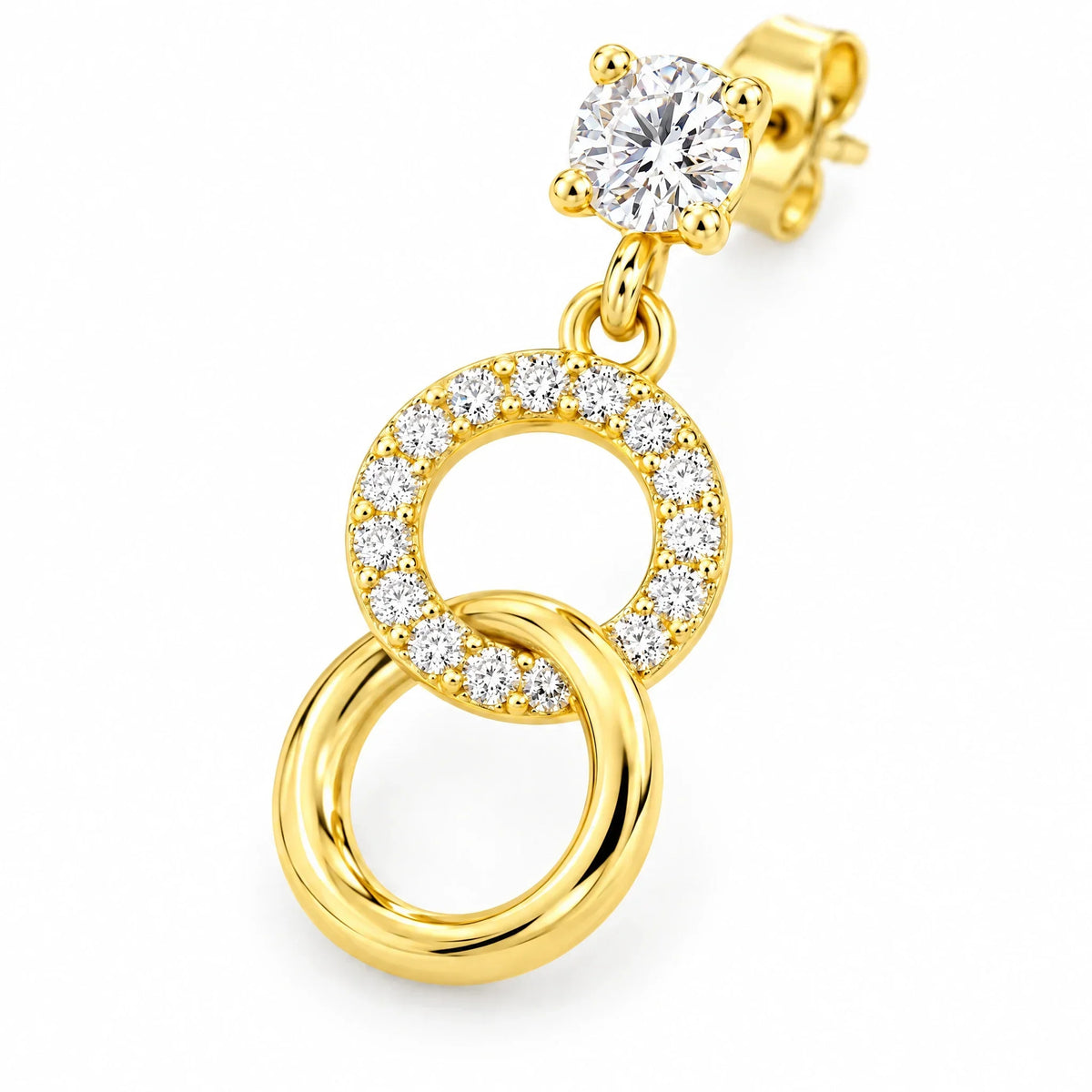 Unita 18K Gold Plated 925 Sterling Silver Cubic Zirconia Earrings