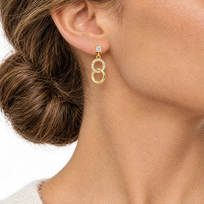 Unita 18K Gold Plated 925 Sterling Silver Cubic Zirconia Earrings