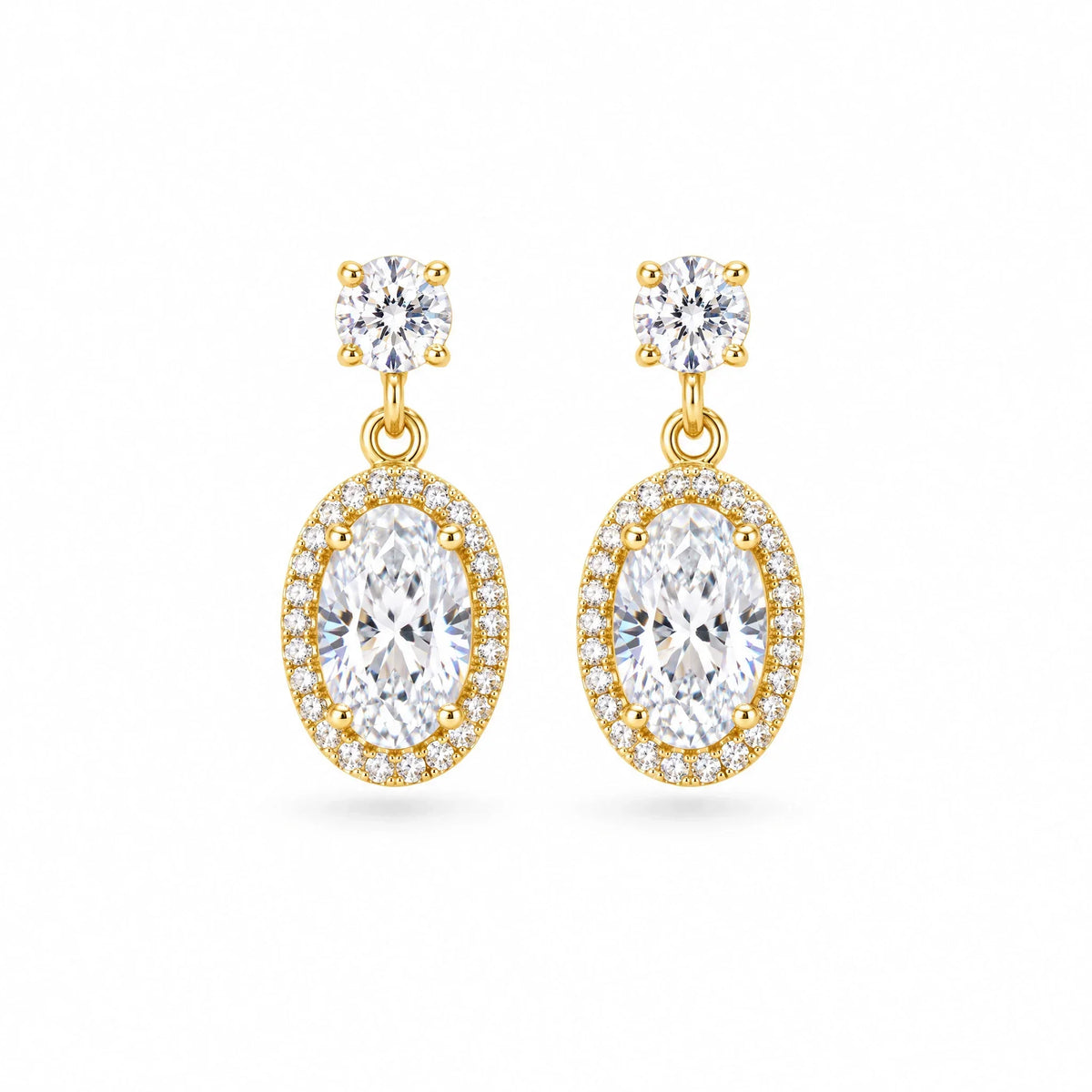 Valencia 18K Gold Plated 925 Sterling Silver Cubic Zirconia Earrings