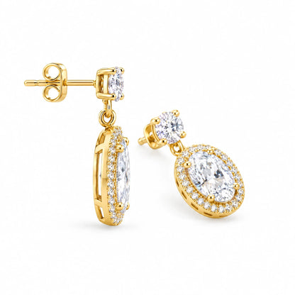 Valencia 18K Gold Plated 925 Sterling Silver Cubic Zirconia Earrings