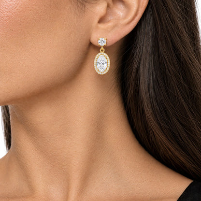Valencia 18K Gold Plated 925 Sterling Silver Cubic Zirconia Earrings