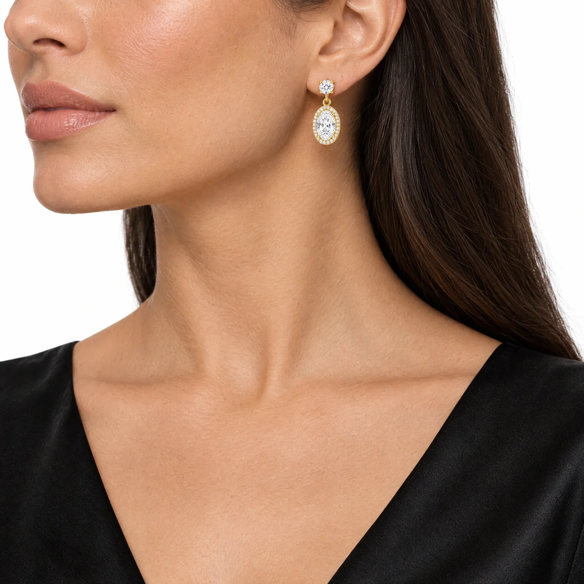 Valencia 18K Gold Plated 925 Sterling Silver Cubic Zirconia Earrings