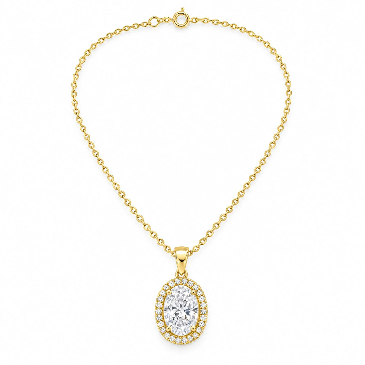 Valencia 18K Gold Plated 925 Sterling Silver Cubic Zirconia Necklace