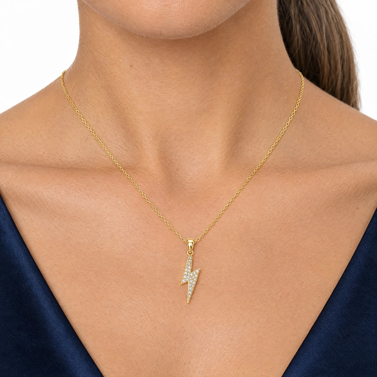 Volta 18K Gold Plated 925 Sterling Silver Cubic Zirconia Necklace