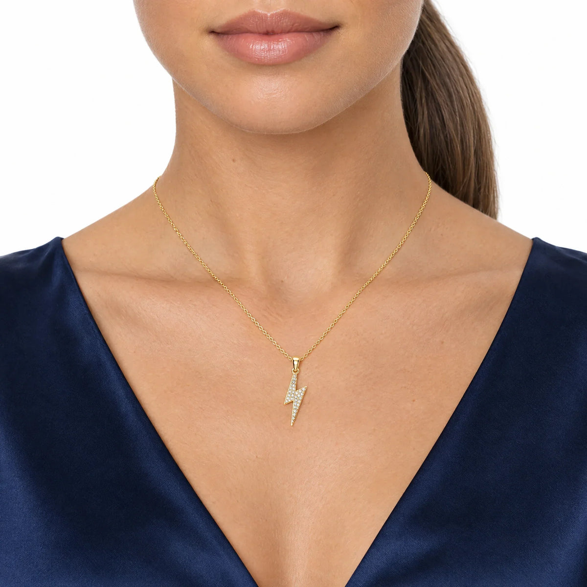 Volta 18K Gold Plated 925 Sterling Silver Cubic Zirconia Necklace