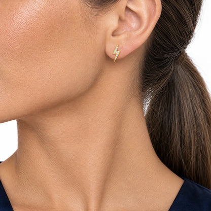 Volta 18K Gold Plated 925 Sterling Silver Cubic Zirconia Earrings