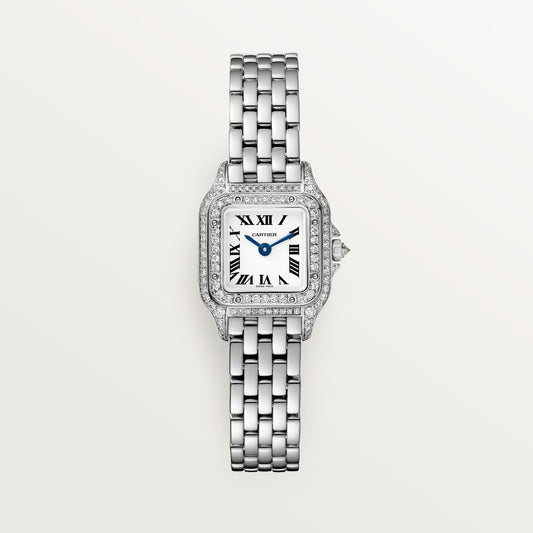 Cartier Panthère Mini White Gold Silver Dial Bracelet WJPN0046