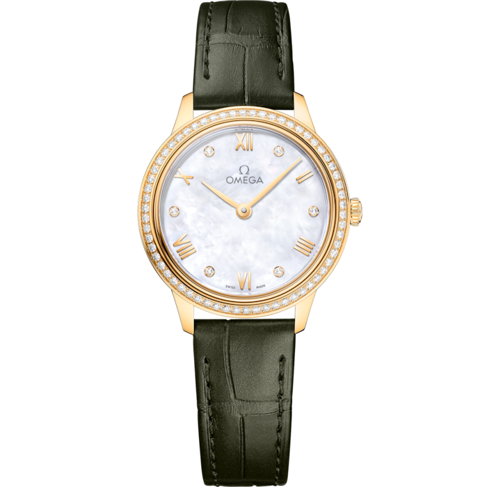 Omega De Ville Prestige 27.5 mm Yellow Gold White Dial Strap 434.58.28.60.55.002