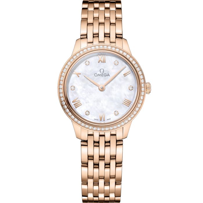 Omega De Ville Prestige 27.5 mm Sedna™ Gold White Dial Bracelet 434.55.28.60.55.001