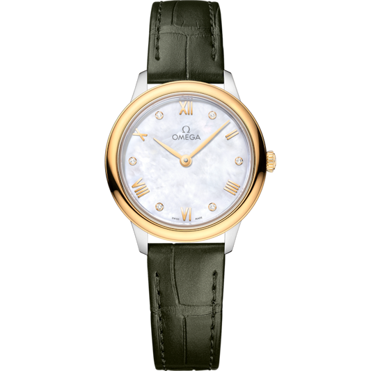 Omega De Ville Prestige 27.5 mm Steel Gold White Dial Strap 434.23.28.60.55.001