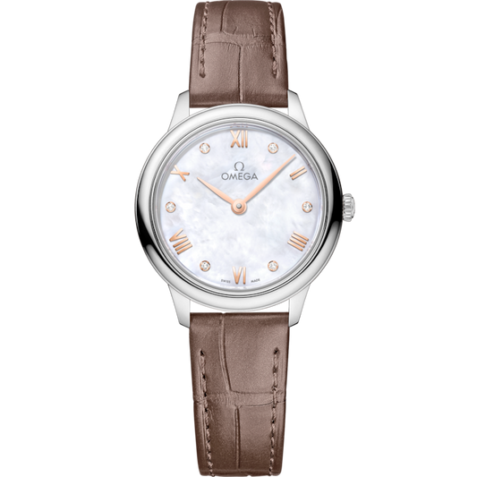 Omega De Ville Prestige 27.5 mm Steel White Dial Strap 434.13.28.60.55.001