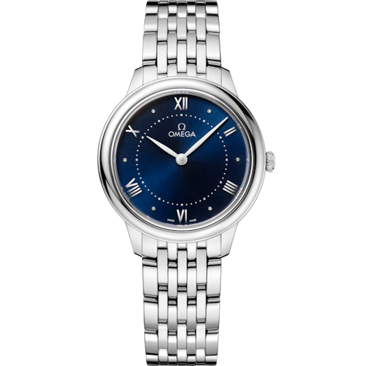 Omega De Ville Prestige 30 mm Steel Blue Dial Bracelet 434.10.30.60.03.001