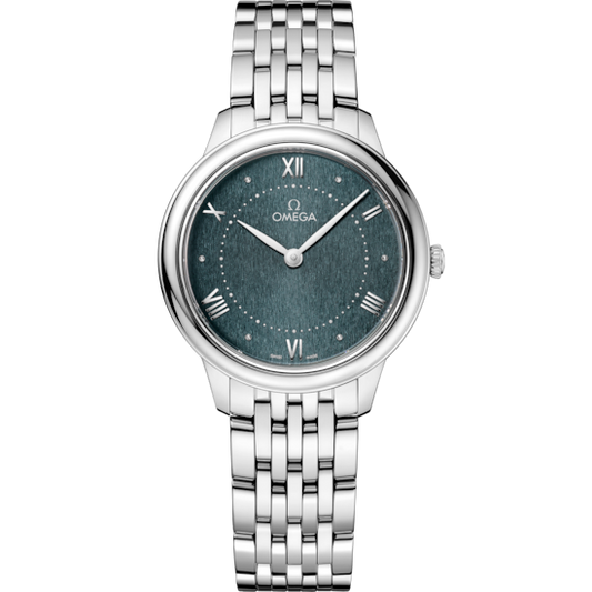 Omega De Ville Prestige 30 mm Steel Green Dial Bracelet 434.10.30.60.10.001